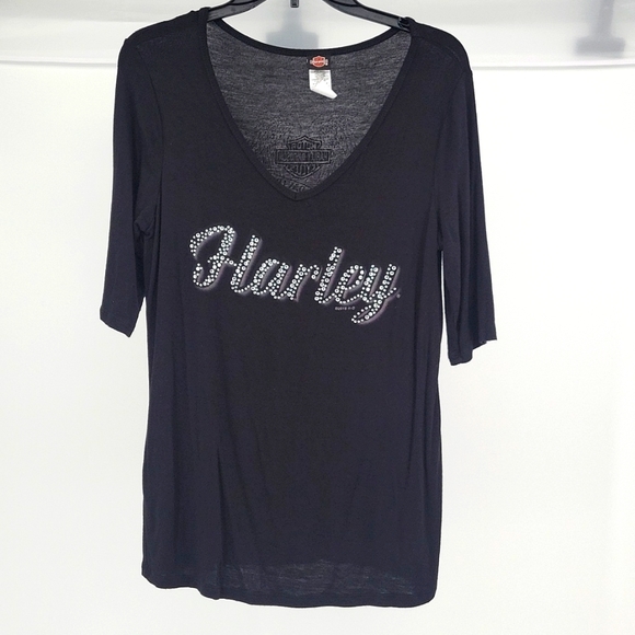 Harley-Davidson Tops - Harley Davidson Ladies Cozumel Mexico Top With Rhinestones, Size Large